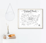 U.S. National Park Map Print