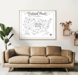 U.S. National Park Map Print