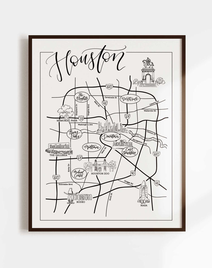 Houston Urban Illustrated Map