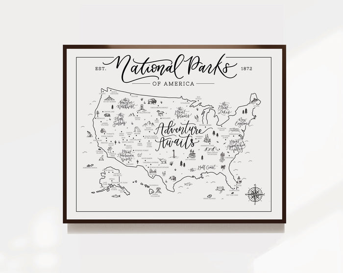 U.S. National Park Map Print