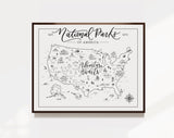 U.S. National Park Map Print